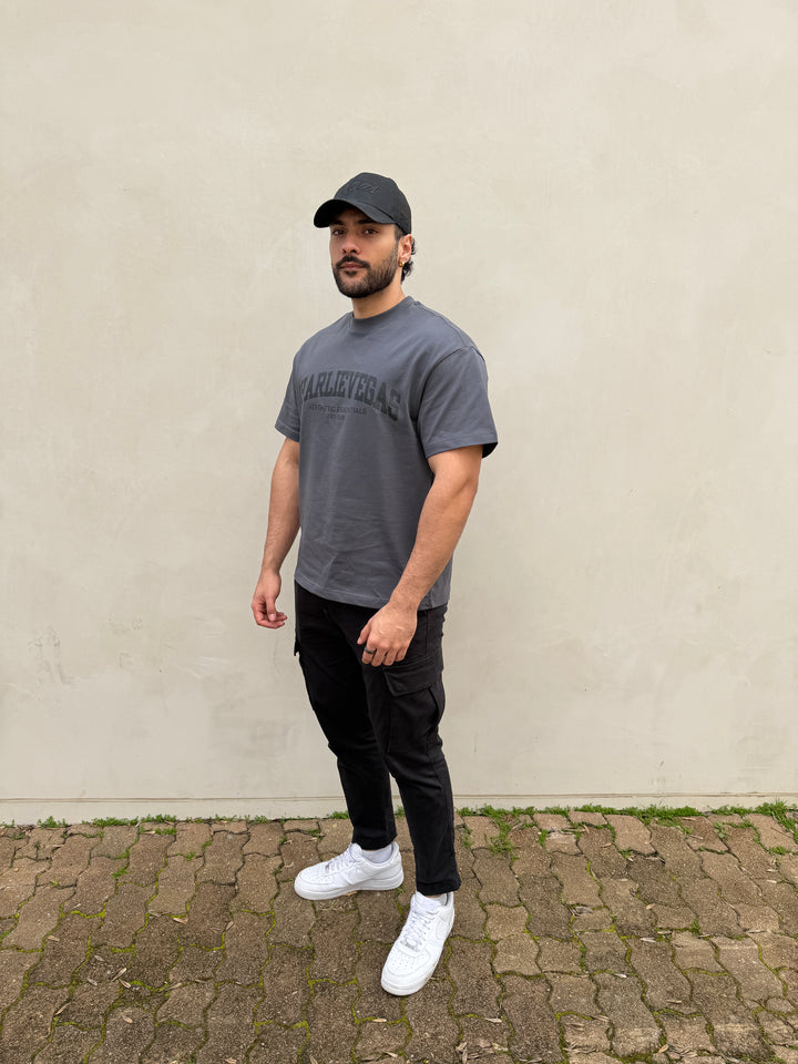Essential Varsity Tee V2 - Charcoal/Black