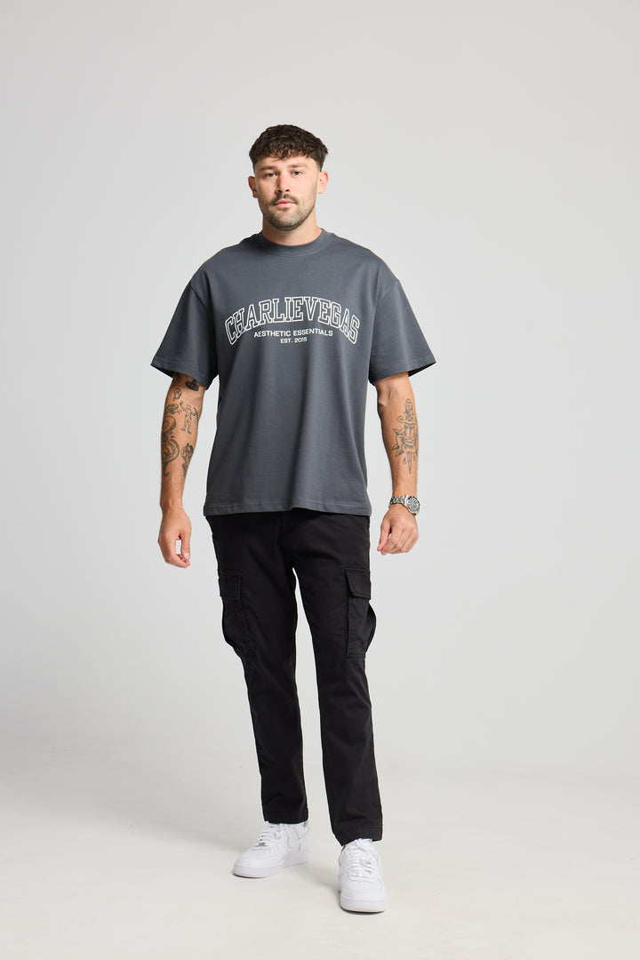 Essential Varsity Tee - Charcoal