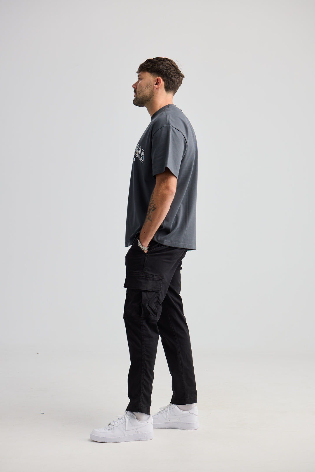 Essential Varsity Tee - Charcoal