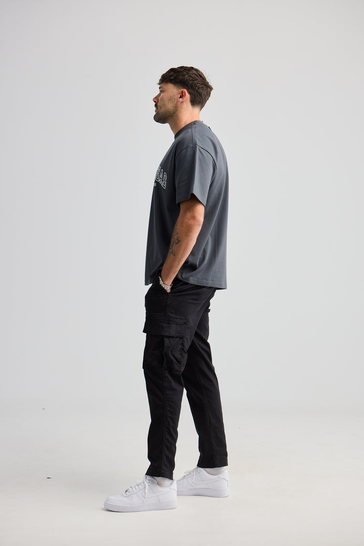 Essential Varsity Tee - Charcoal