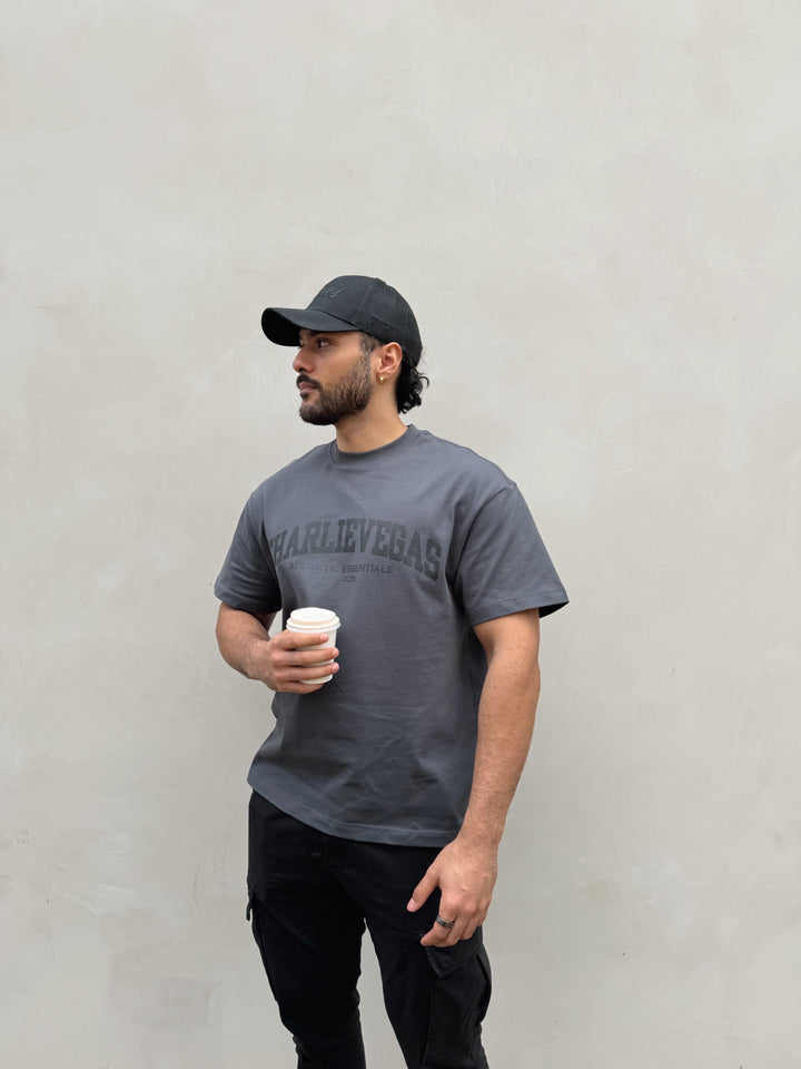 Essential Varsity Tee V2 - Charcoal/Black